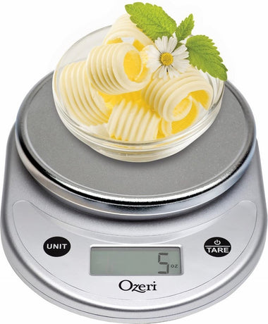 Digital Multifunction Kitchen and Food Scale, Elegant Chrome Grey