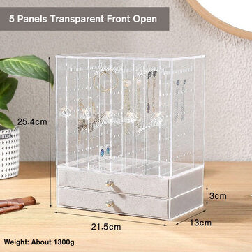 Bakeey Earrings Storage Box Jewelry Display Box Transparent Plastic Jewelry Box Earring Display Stand