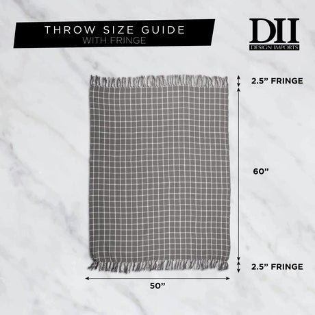 DII Rustic Farmhouse Cotton Diamond Blanket Throw with Fringe for Chair, Couch, Picnic, Camping, Beach, & Everyday Use, 50 x 60 - Double Diamond Mineral Contemporary Mineral