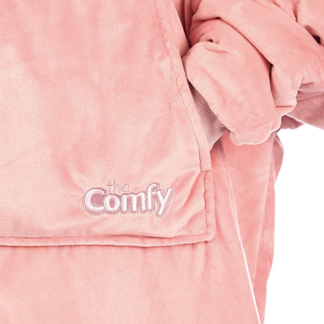 THE COMFY Original | Oversized Microfiber & Sherpa Wearable Blanket, Seen On Shark Tank, One Size Fits All Blush Adult