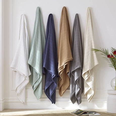 Cotton Woven Blanket by VELLUX - Natural, Cozy, Warm, Chevron Textured, Pet-Friendly, All-Seasons - Tan Twin 66 x 90 Twin (66 x 90 in) Tan
