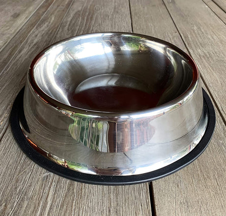 Stainless Steel Dog Bowl - Rust Resistant with Slip-Free Rubber Base, Puppy or Dog Bowl, Size Large One pack