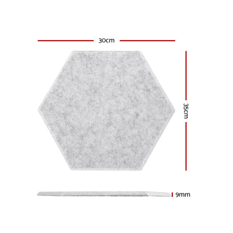 Alpha Acoustic Foam 12pcs 35x30x0.9cm Soundproof Absorption Panel Adhesive Grey