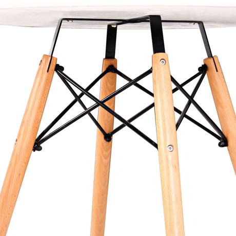 Artiss Round Dining Table 4 Seater 80cm White Replica Eames DSW Cafe Kitchen Retro Timber Wood MDF Tables