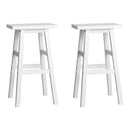 Artiss Set of 2 Beech Wood Bar Stools - White