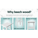 Artiss Set of 2 Beech Wood Bar Stools - White