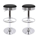 Artiss Set of 2 PU Leather Backless Bar Stools - Black