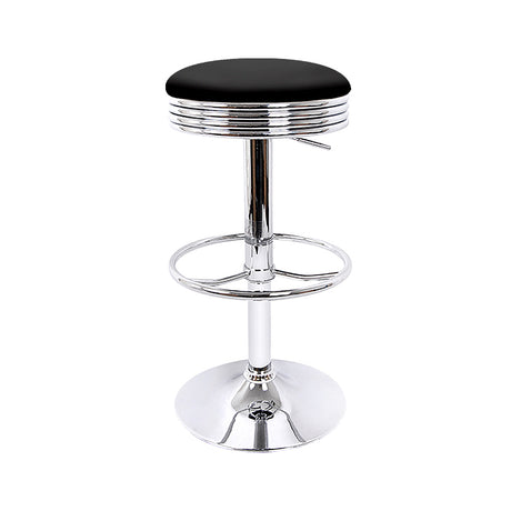 Artiss Set of 2 PU Leather Backless Bar Stools - Black