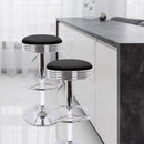 Artiss Set of 2 PU Leather Backless Bar Stools - Black
