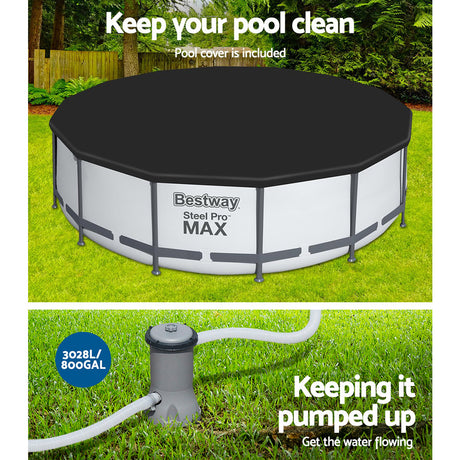 Bestway Above Ground Swimming Pool Power Steel Frame Filter Pump 4.27 X 1.07M