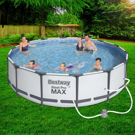 Bestway Above Ground Swimming Pool Power Steel Frame Filter Pump 4.27 X 1.07M
