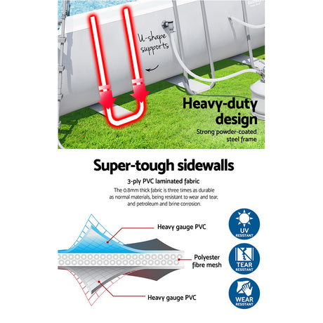 Bestway Above Ground Swimming Pool Power Steel™ Rectangular Frame Pools Filter