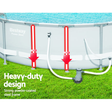 Bestway Round Frame Power Steel Above Ground Swimming Pool