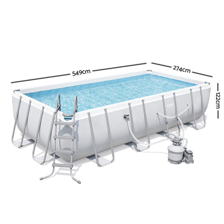 Bestway Rectangular Frame Power Steel Above Ground Swimming Pool