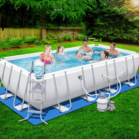 Bestway Rectangular Frame Power Steel Above Ground Swimming Pool