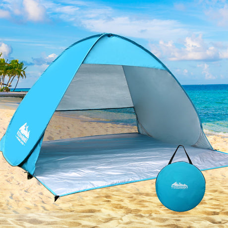 Weisshorn 4 Person Portable Pop Up Camping Tent - Blue