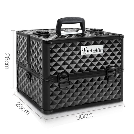 Embellir Portable Cosmetic Beauty Makeup Case - Diamond Black
