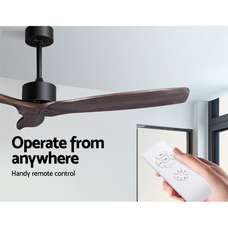 52 Fan Remote Control 8H Timer 3 Speeds 3 Wooden Blades