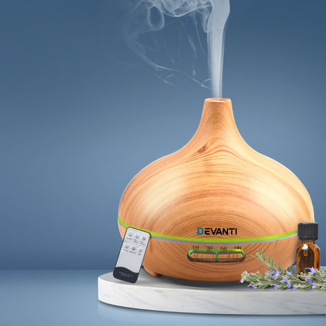 Devanti 300ml 4 in 1 Aroma Diffuser - Light Wood