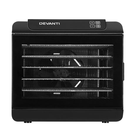 Devanti 6 Tray Food Dehydrators Commercial Beef Jerky Maker Fruit Dryer Black