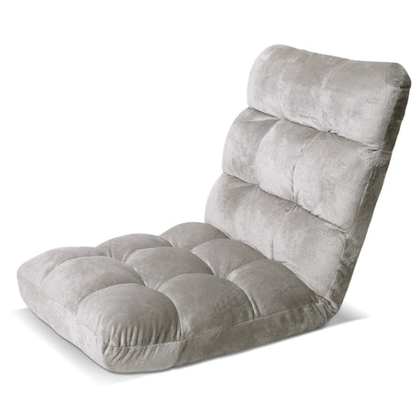 Artiss Lounge Sofa Floor Recliner Futon Chaise Folding Couch Grey