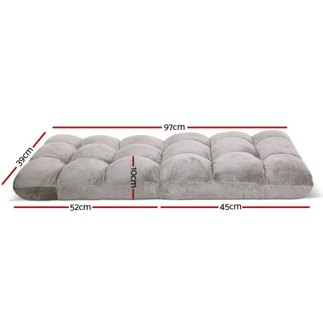 Artiss Lounge Sofa Floor Recliner Futon Chaise Folding Couch Grey