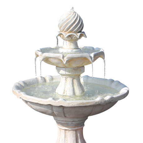Gardeon 3 Tier Solar Powered Water Fountain - Ivory