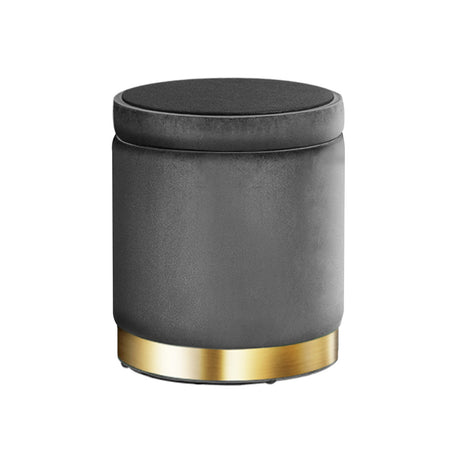 Artiss Ottoman Foot Stool with Storage Round Velvet Foot Rest Pouffe Footstool