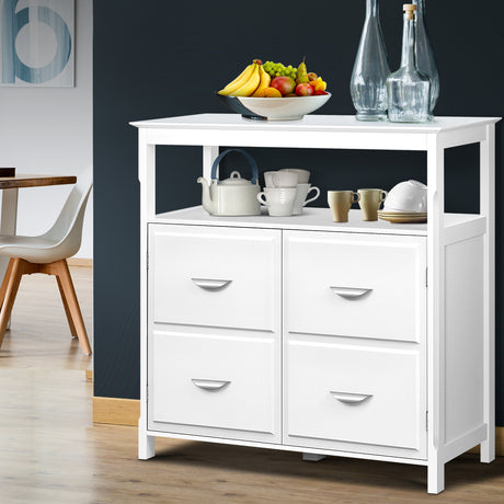 Artiss Wooden Storage Console Table - White