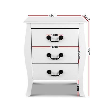Artiss Bedside Tables 3 drawers Storage Nightstand Side Chest Cabinet Lamp Unit