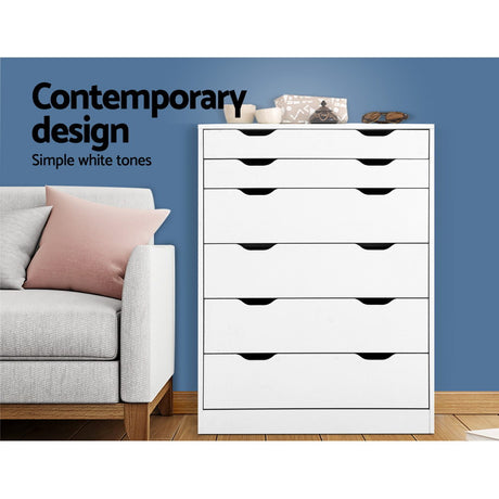 Artiss 6 Chest of Drawers Tallboy Cabinet Storage Dresser Table Bedroom Storage