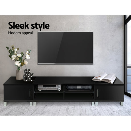 Artiss Entertainment Unit with Cabinets - Black