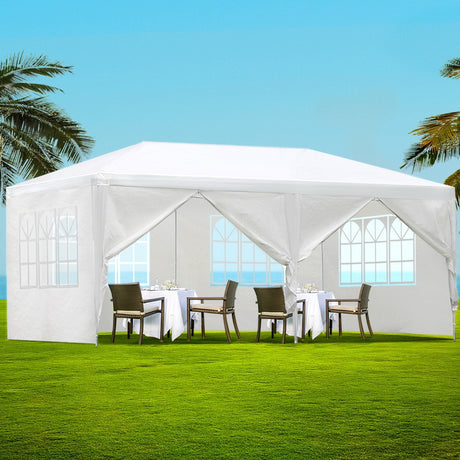 Instahut Gazebo Outdoor Marquee Wedding Gazebos Party Tent Camping White 3x6m