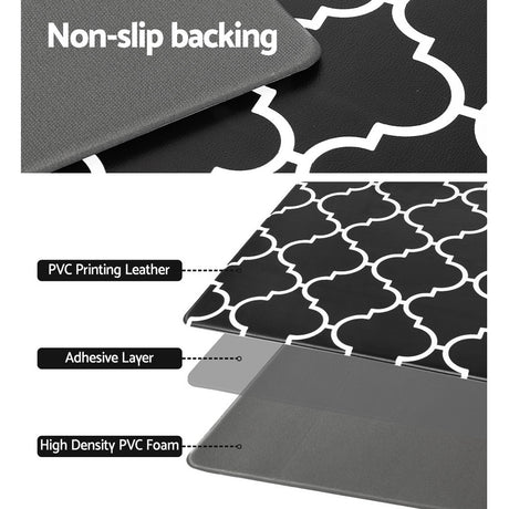 Artiss Kitchen Mat Non-slip 45 x 150 PVC Anti Fatigue Floor Rug Home Carpet Gina