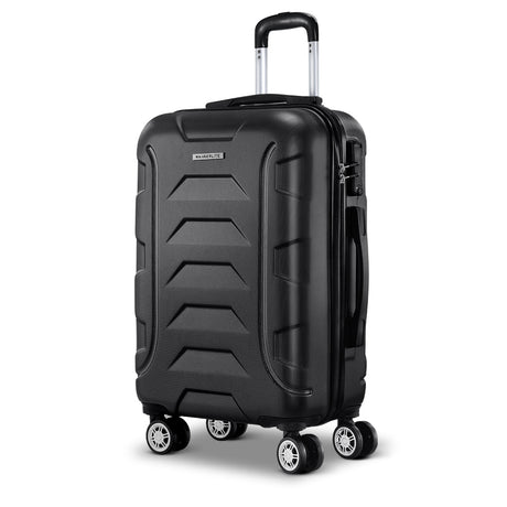 Wanderlite 20 Luggage Sets Suitcase Trolley Travel Hard Case Lightweight Black