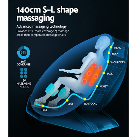 Livemor Electric Massage Chair Recliner Shiatsu Zero Gravity Heating Massager