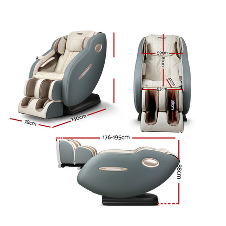 Livemor 3D Electric Massage Chair SL Track Full Body Zero Gravity Shiatsu Navy Cream