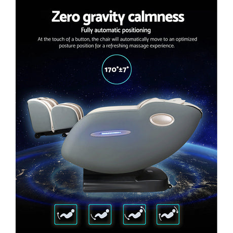 Livemor 3D Electric Massage Chair SL Track Full Body Zero Gravity Shiatsu Navy Cream