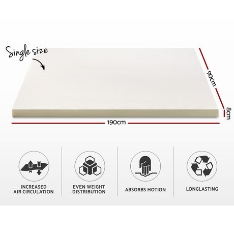 Single Size Memory Foam Mattress Topper