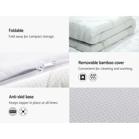 Giselle Bedding Cool Gel Memory Foam Mattress Topper Bamboo Cover 8CM King