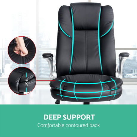 Artiss Kea Executive Office Chair Leather Black