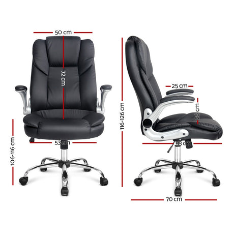Artiss Kea Executive Office Chair Leather Black