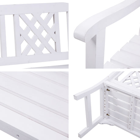 Gardeon Wooden Garden Bench 2 Seat Patio Furniture Timber Outdoor Lounge Chair White