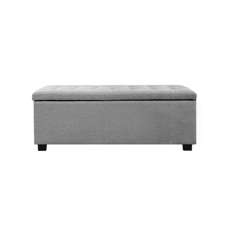 Artiss Large Fabric Storage Ottoman - Light Grey