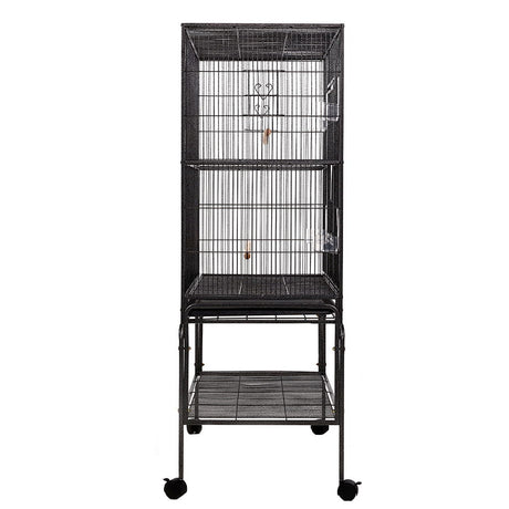 i.Pet Large Bird Cage with Perch - Black