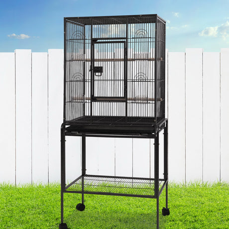 i.Pet Large Bird Cage with Perch - Black