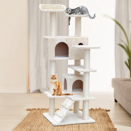 i.Pet 134cm Cat Scratching Post - Beige