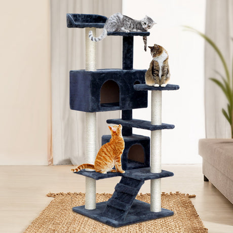 i.Pet 134cm Cat Scratching Post - Dark Grey