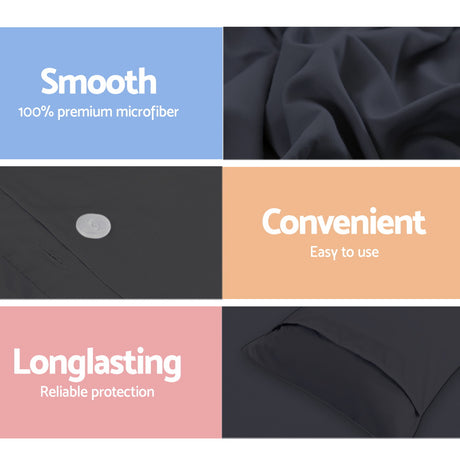 Giselle Quilt Cover Set Classic Black - Super King