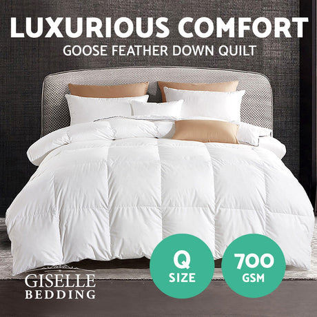 Giselle Bedding Queen Size 700GSM Goose Down Feather Quilt